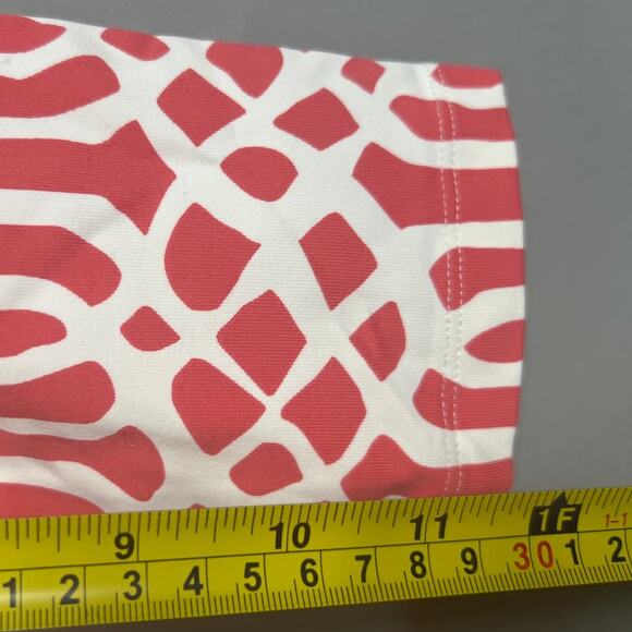 J McLaughlin Nylon Women Pink Geometric Dunham Ruffle Top XS - Picture 6 of 7